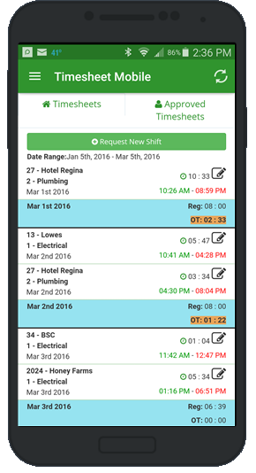 employee timesheet app approvals